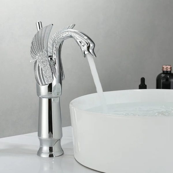 Swan Single Handle Golden Basin Faucet Supply - Image 2