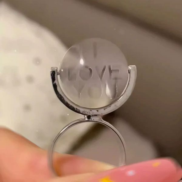 Rotating Disc I Love You Couple Ring For Discount - Image 4
