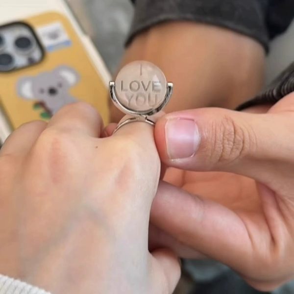 Rotating Disc I Love You Couple Ring For Discount - Image 2